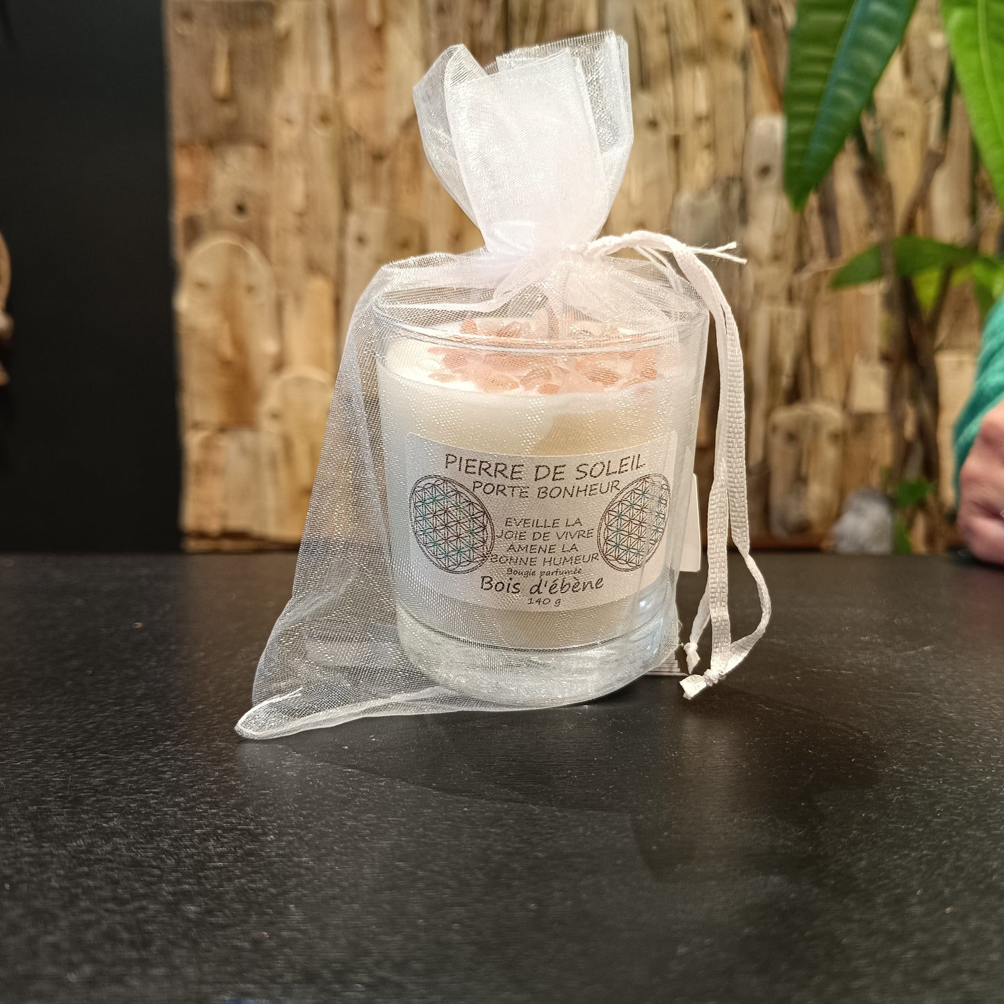 Bougie Pierre de Soleil – Bois d’Ébène