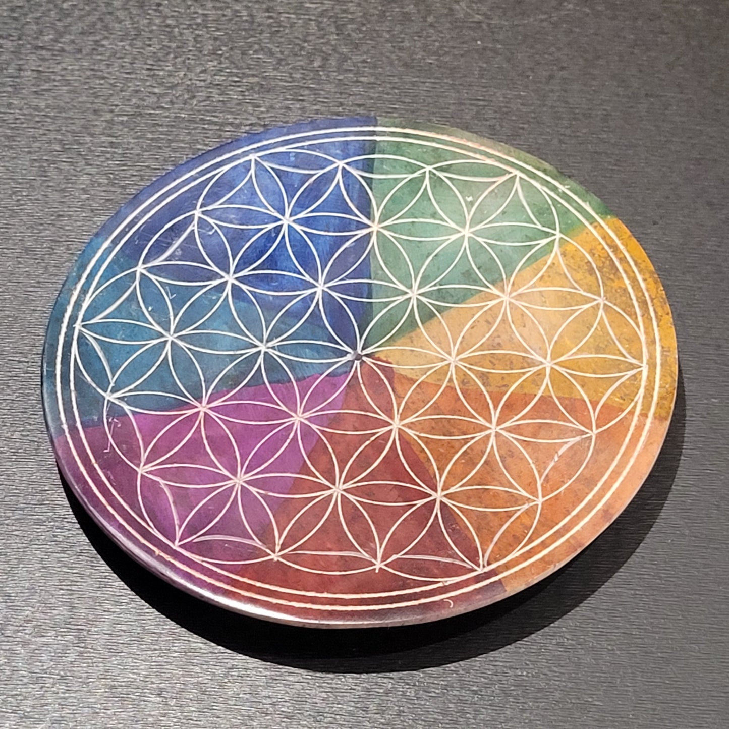 Fleur de Vie arc-en-ciel – Porte-encens décoratif