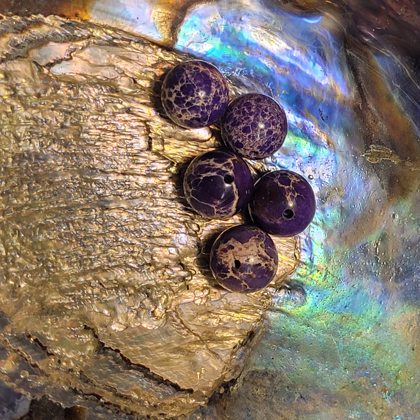 Fil de perles - Jaspe impériale mauve