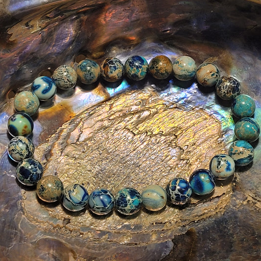Bracelet Jaspe Impérial Bleue "Terre"