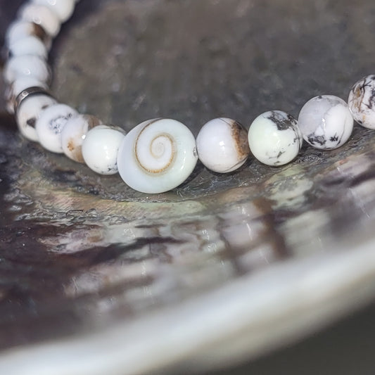 Bracelet Œil de Sainte Lucie et Turquoise d’Australie – Bracelet énergétique 4 mm