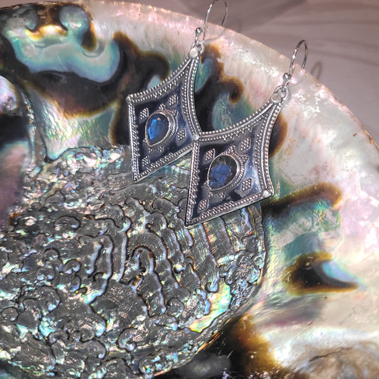 Boucles d’oreilles Labradorite – Argent 925