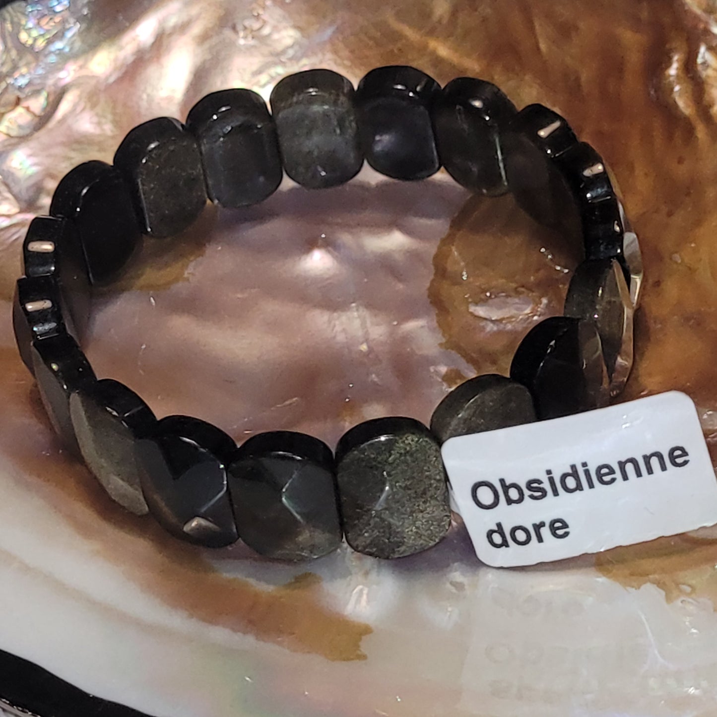 Bracelet Obsidienne Dorée – Pierre de protection et de clarté