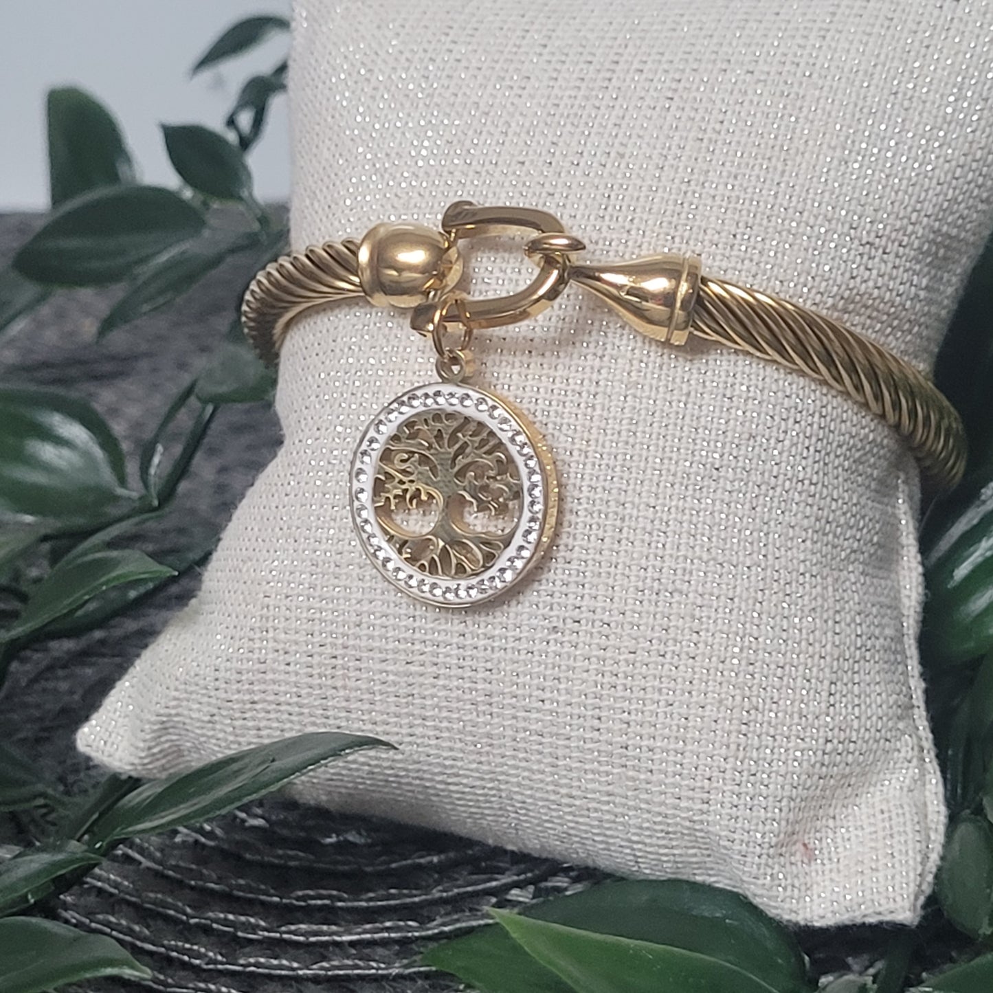 Bracelet Arbre de Vie Doré – Bijou en acier inoxydable (petit poignet)