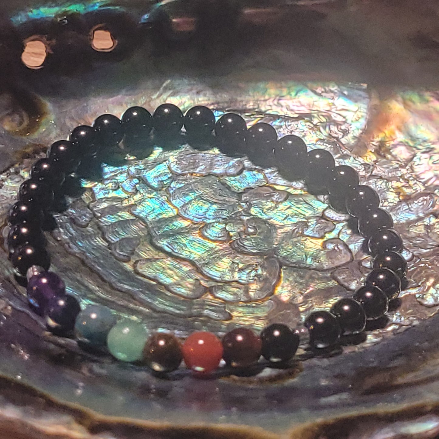 Bracelet Tourmaline & Chakras – Bracelet énergétique (6 mm)