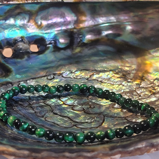 Bracelet Œil de Tigre Vert – Pierre naturelle teintée