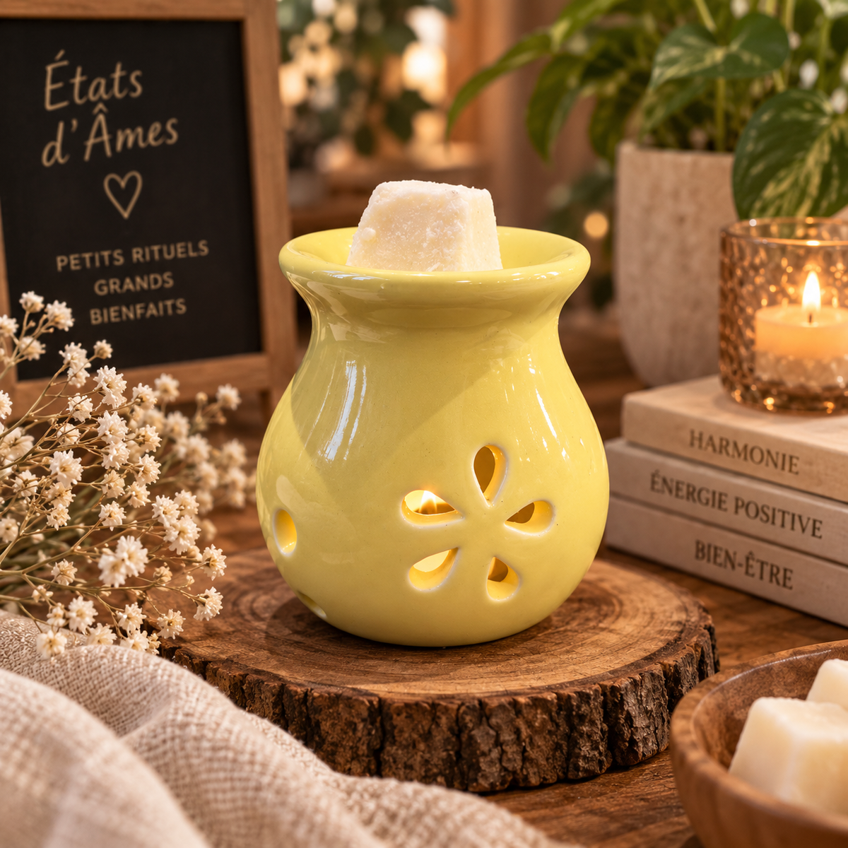 Brûle-parfum Fleur ajourée – Brûle-parfum en céramique