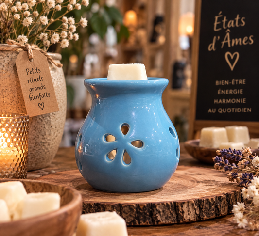 Brûle-parfum Fleur ajourée – Brûle-parfum en céramique