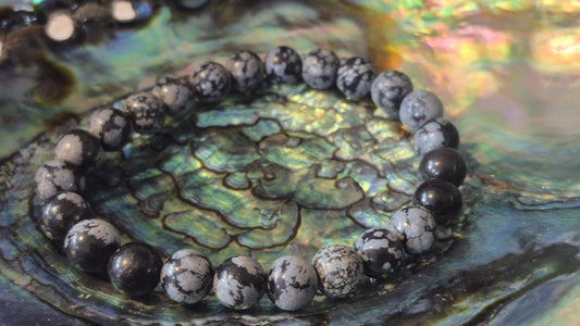 Bracelet Obsidienne Flocon de Neige A
