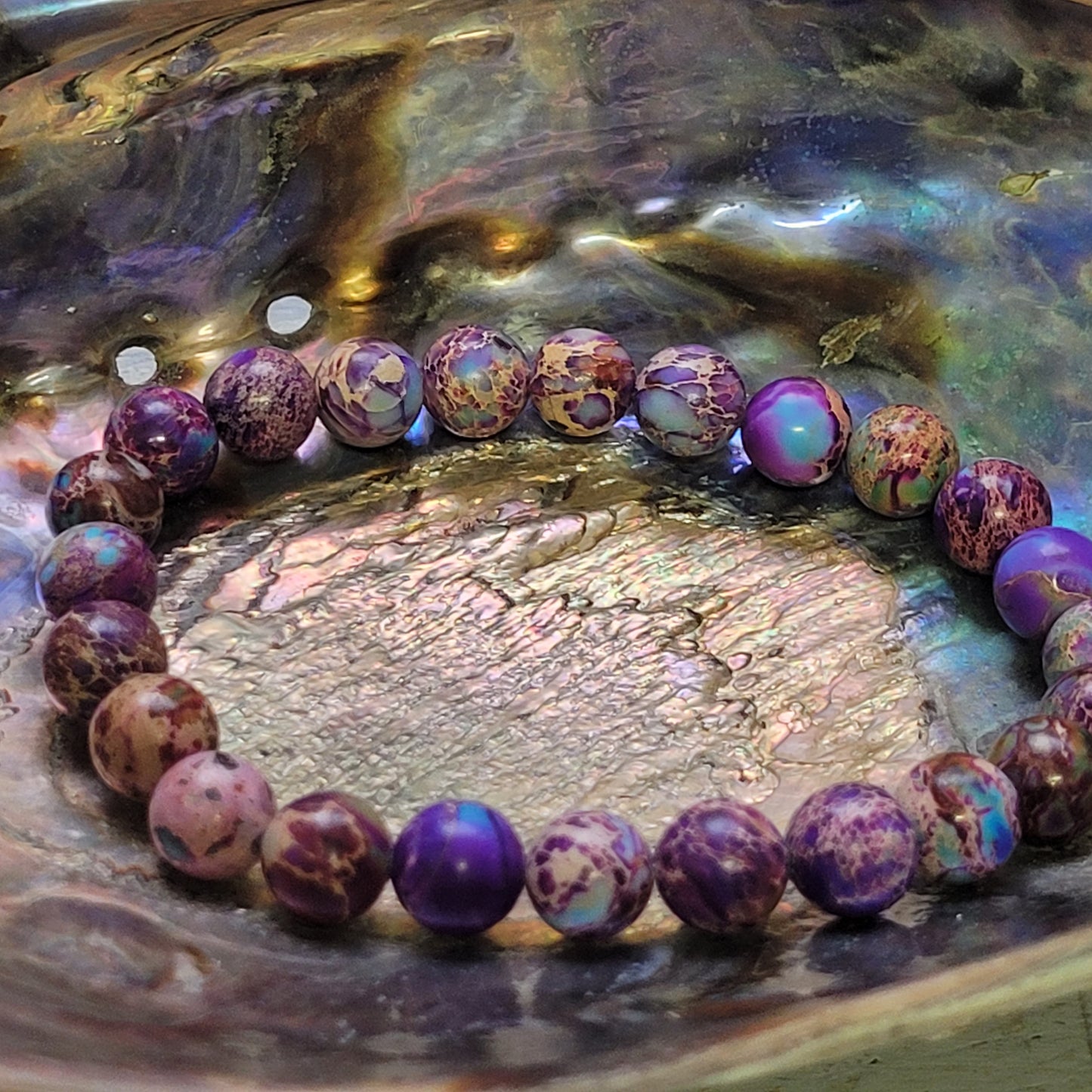 Bracelet Jaspe Impérial violet Turquoise