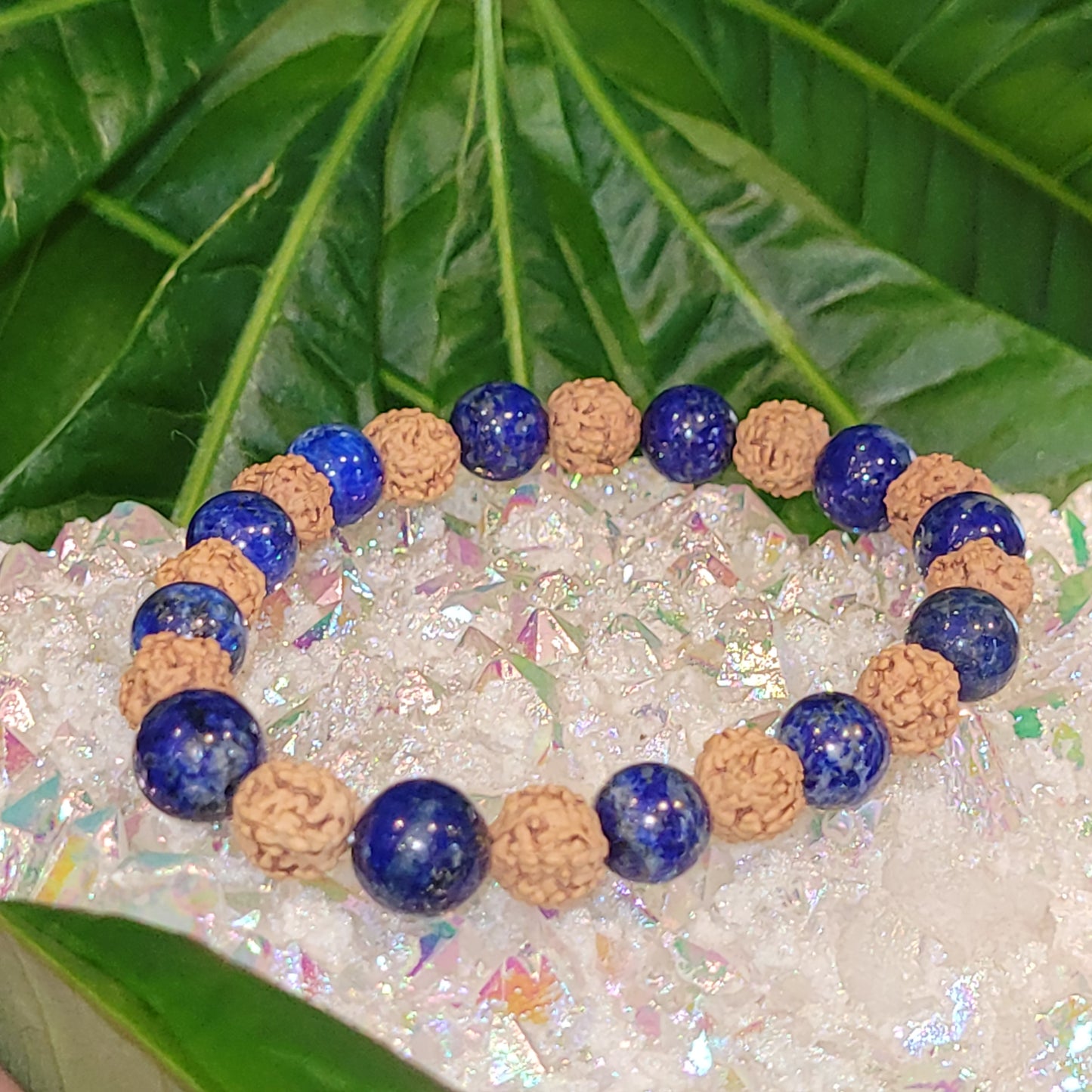 Bracelet Rudraksha et Lapis-Lazuli