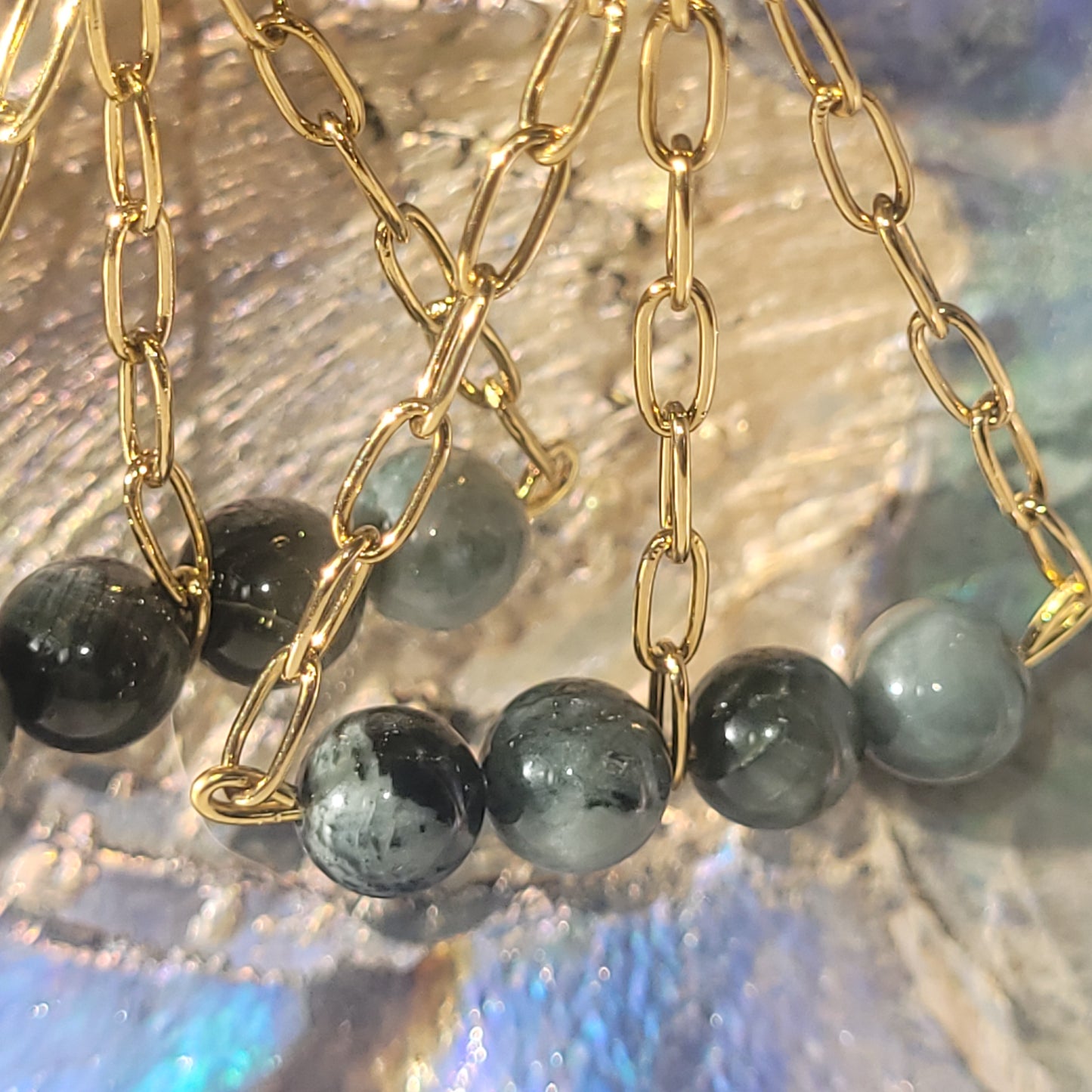 Œil de Chat & Acier Inoxydable – Boucles d’oreilles artisanales