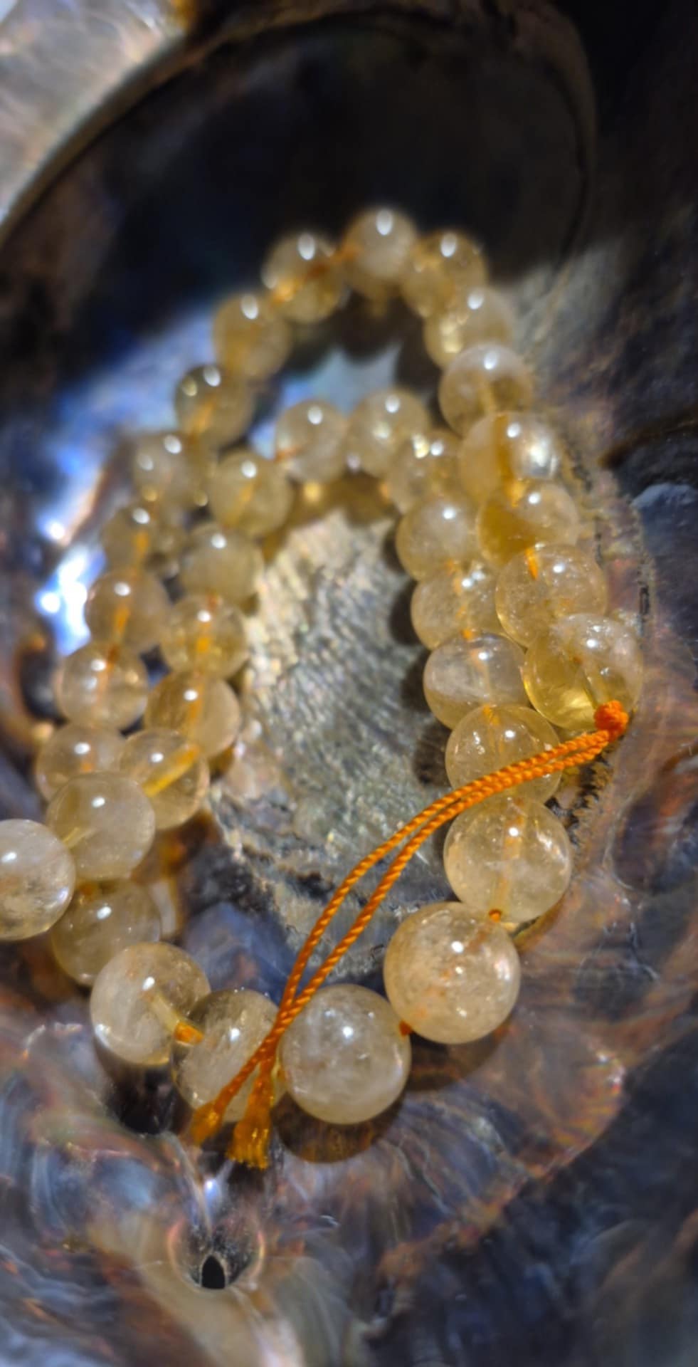 Fil de perles - Citrine chauffée AA