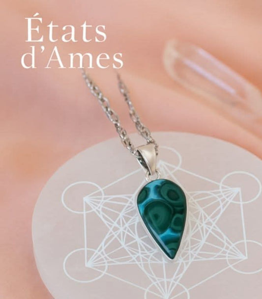 Pendentif Malachite – Pendentif en argent 925