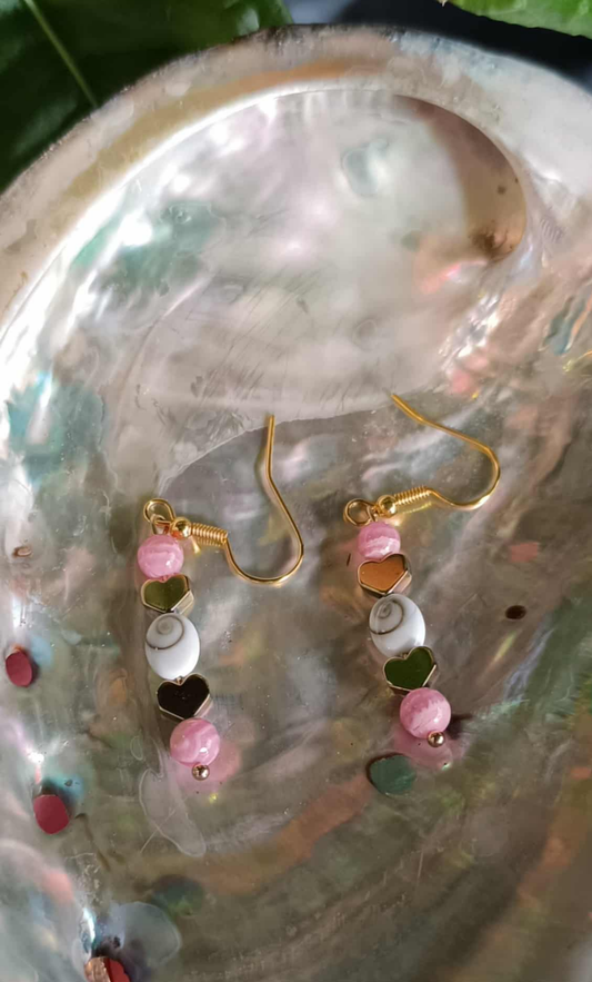 Boucles d’oreilles Œil de Sainte-Lucie et Rhodochrosite – Bijou énergétique 6 mm en acier inoxydable