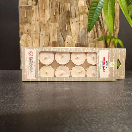 Bougies White Sage – Satya (x12 chauffe-plats parfumées)