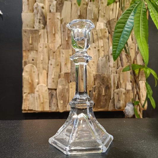 Bougeoir en verre transparent
