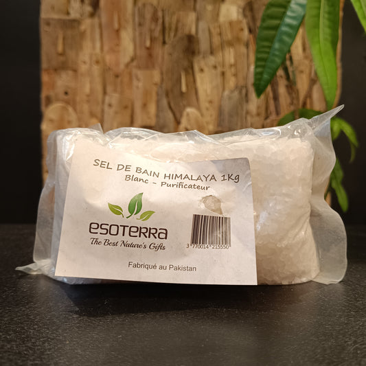 Sel de bain de l’Himalaya blanc – 1kg – Esoterra