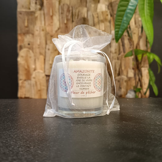 Bougie Amazonite – Fleur de Pêcher