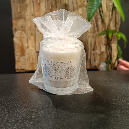 Bougie Cristal de Roche – Musc Blanc