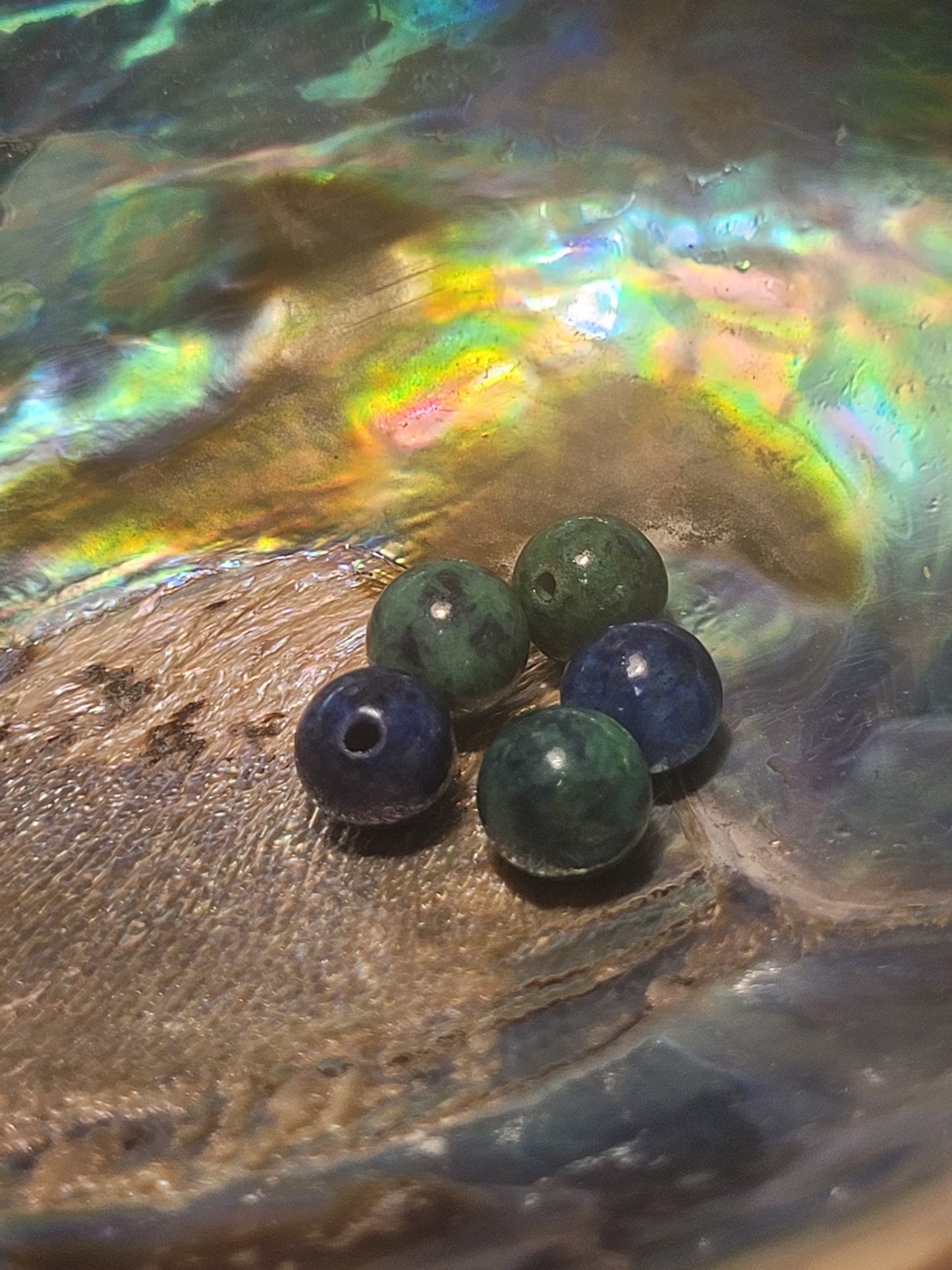 Fil de perles - Azurite Malachite