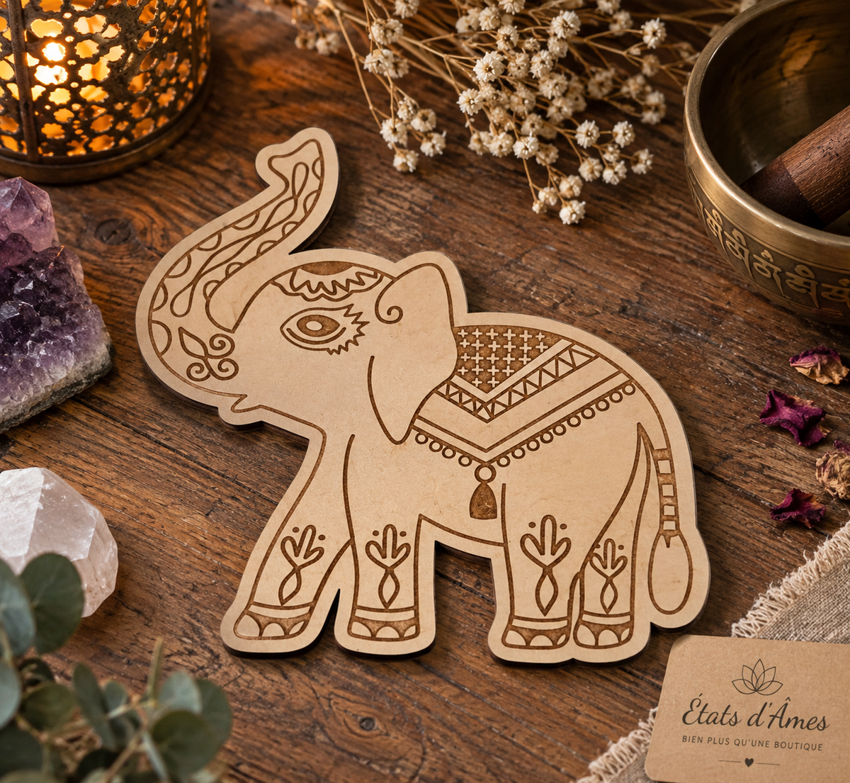 Éléphant Mandala – Décoration spirituelle
