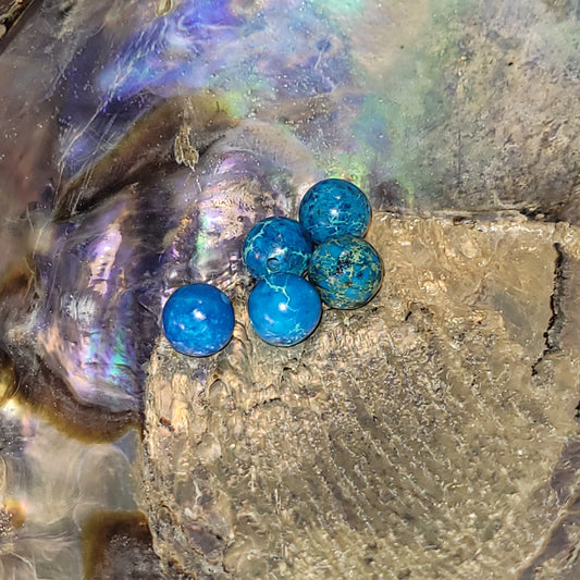 Fil de perles Jaspe impérial  beige-bleu