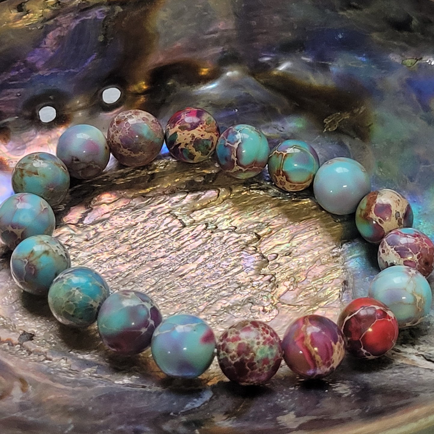 Bracelet Jaspe Impérial violet Turquoise