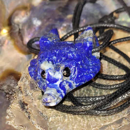 Pendentif Loup – Pierre Lapis-Lazuli