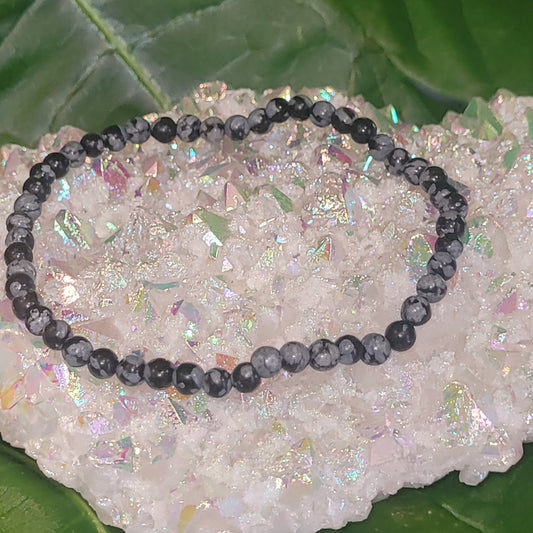 Bracelet Obsidienne Flocon de Neige A