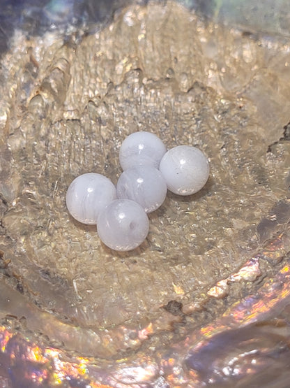 Fil de perles - Calcédoine Bleue A