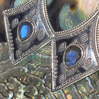 Boucles d’oreilles Labradorite – Argent 925