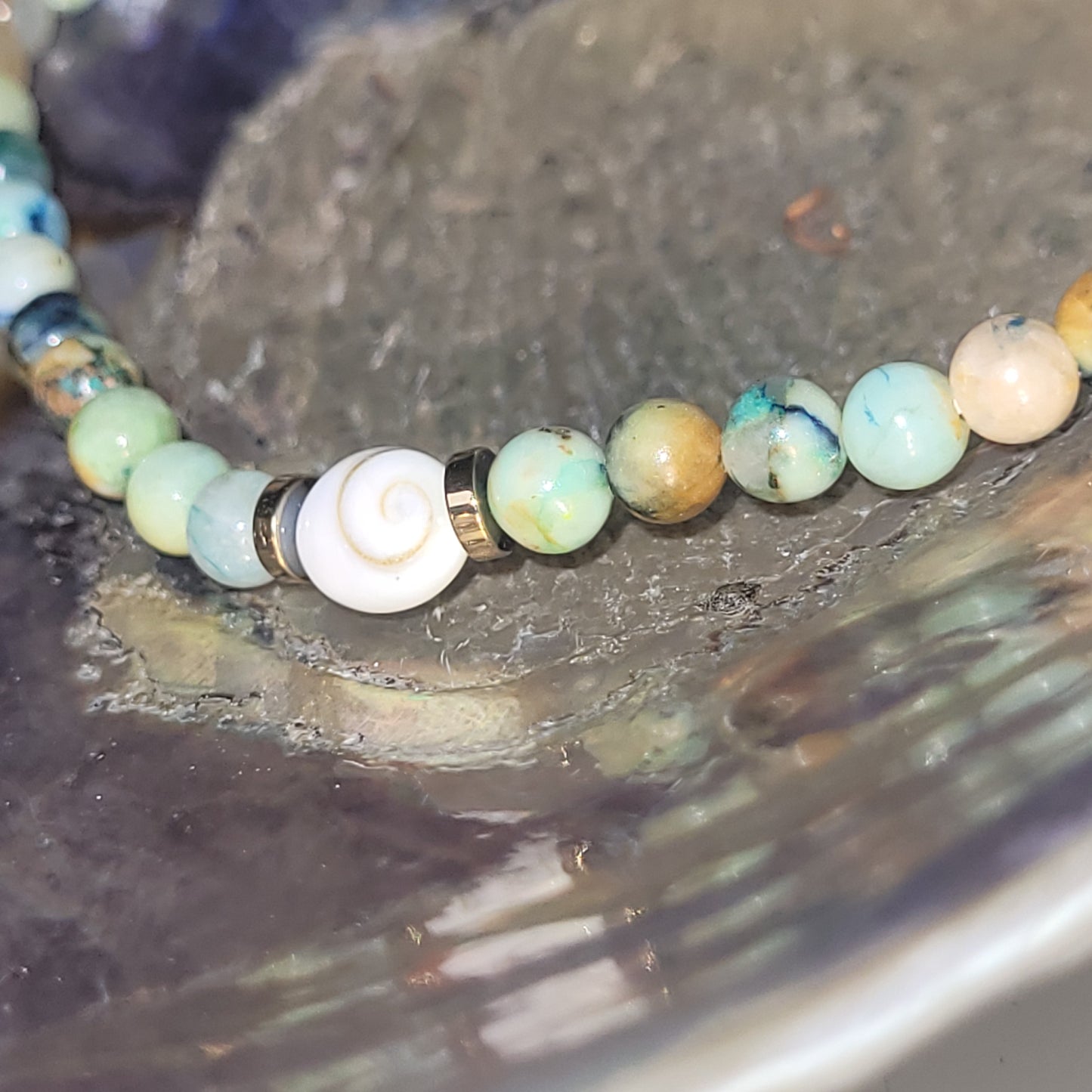 Bracelet Œil de Sainte-Lucie et Chrysocolle de Chine – Bracelet énergétique