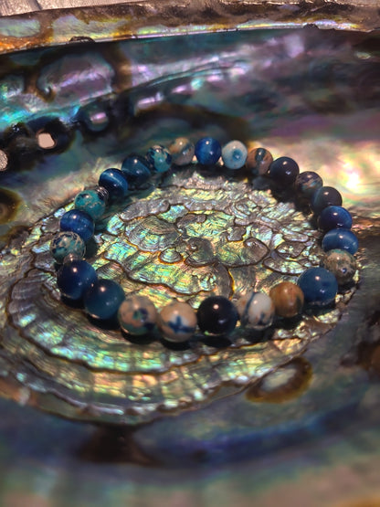 États d’Âmes – Bracelet signature (Jaspe Impérial & Œil de Tigre Teinté)