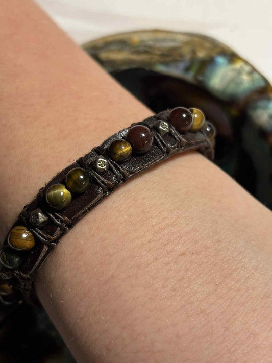 Bracelet Œil de Tigre – Bracelet en cuir