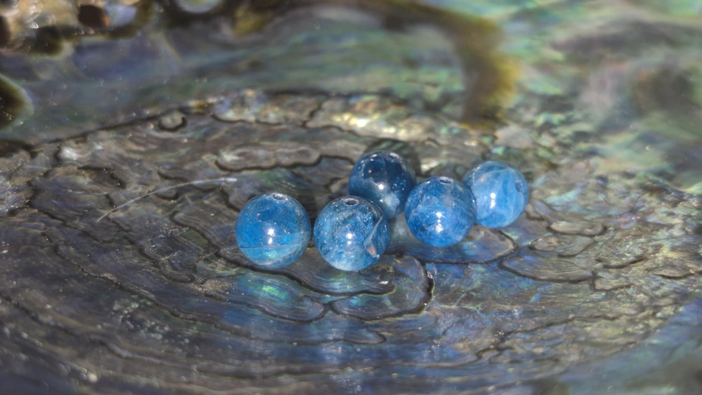 Fil de perles - Apatite bleue A