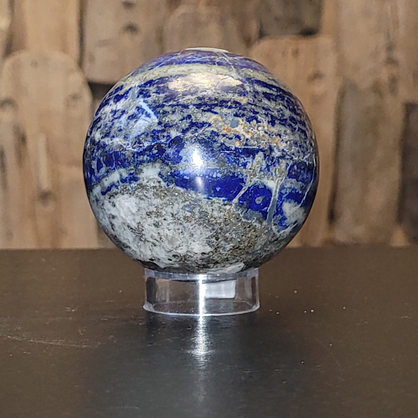 Sphère en Lapis-Lazuli – Pierre d’intuition (445 g / ~6 cm)