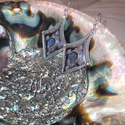 Boucles d’oreilles Labradorite – Argent 925