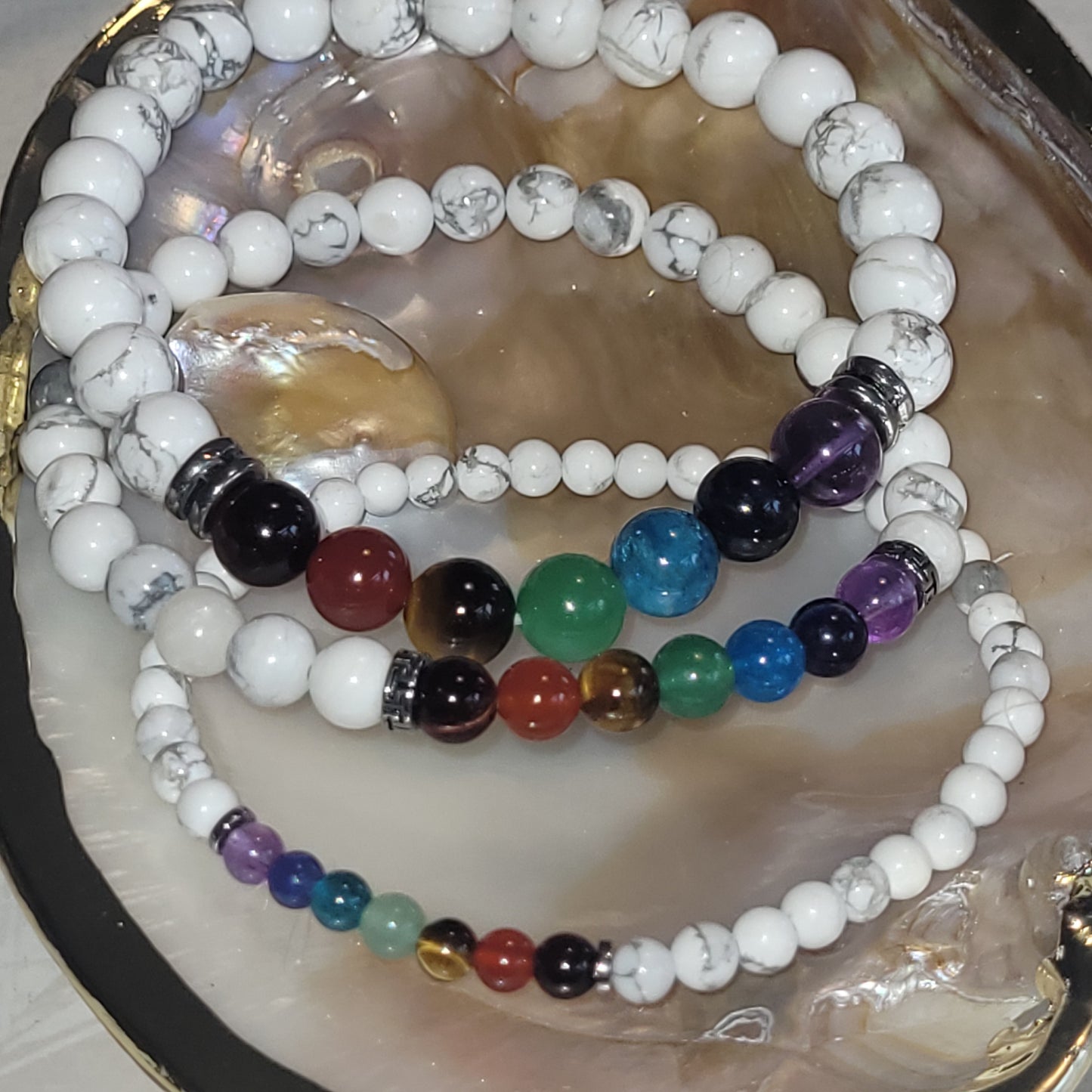 Bracelet Howlite Chakras – Bracelet énergétique