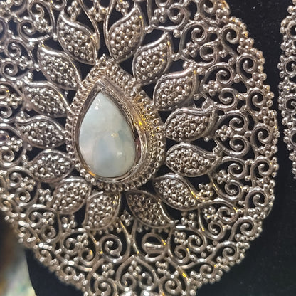 Boucles Larimar – Boucles d’oreilles en argent 925