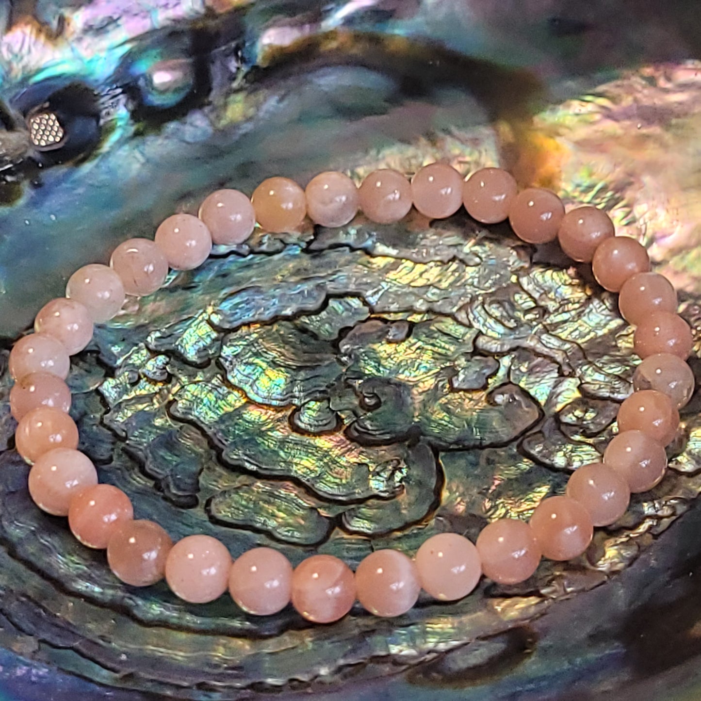 Bracelet Pierre de Lune rosée – Pierre naturelle