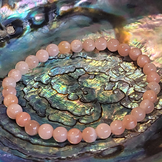 Bracelet Pierre de Lune rosée – Pierre naturelle