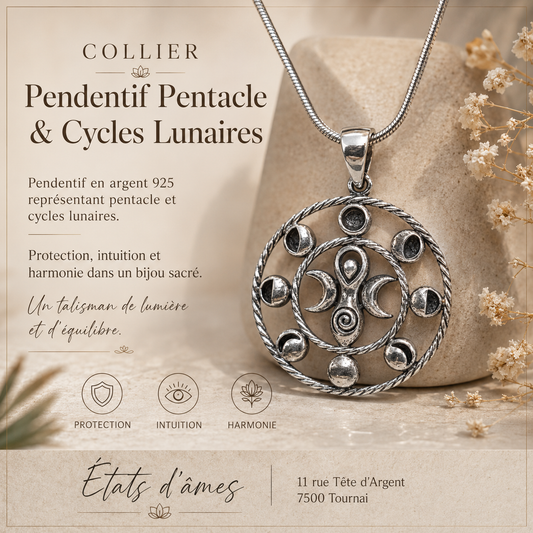 Pendentif Cycles Lunaire Sacré – Bijou en argent 925