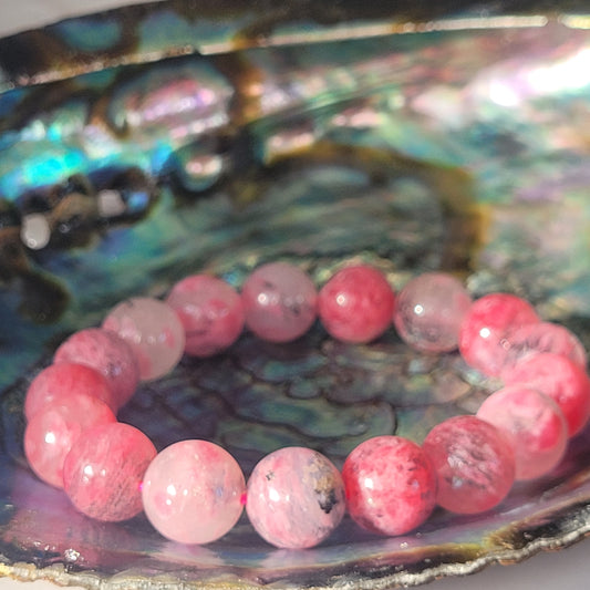 Bracelet Rhodochrosite du Brésil – Pierre naturelle 12mm