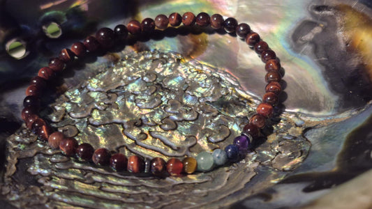 Œil de Taureau & Pierres des Chakras – Bracelet énergétique
