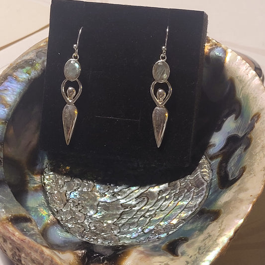 Boucles d’oreilles Déesse – Labradorite & Argent 925