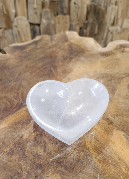 Cœur en Sélénite – Coupelle énergétique