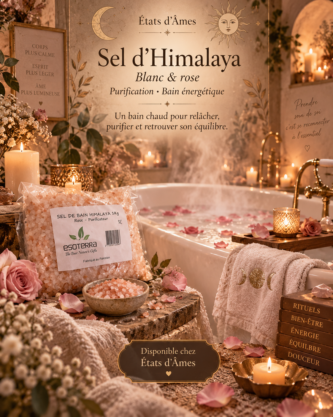 Sel de bain de l’Himalaya rose – 1kg – Esoterra