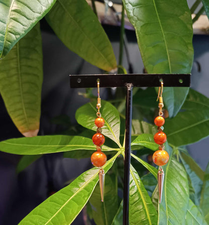 Boucles d’oreilles Jaspe Impérial Orange – Bijou énergétique