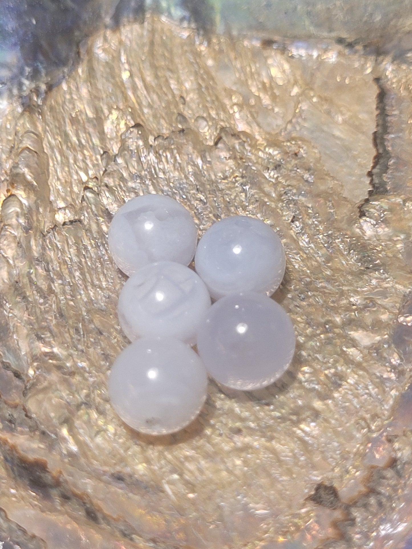 Fil de perles - Calcédoine Bleue A